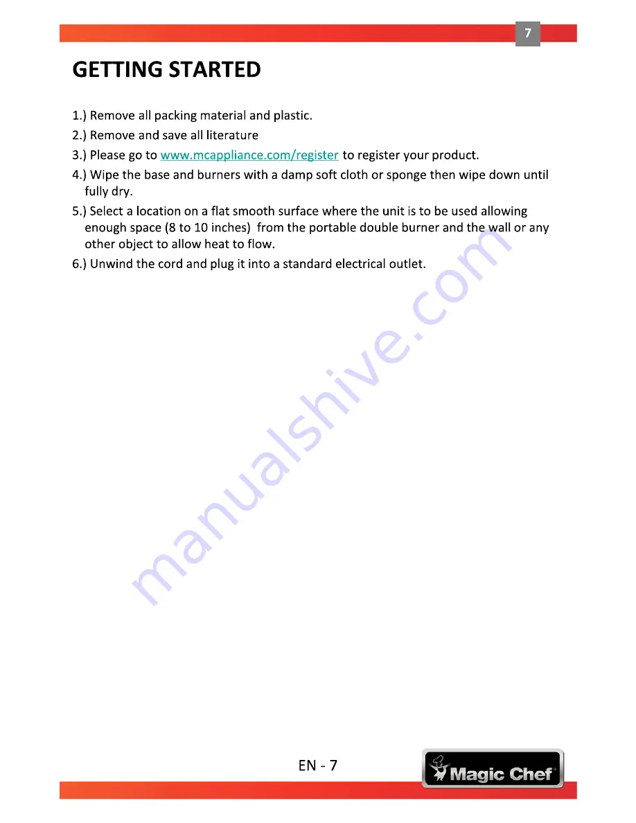 Magic Chef MCSDB15B User Manual Download Page 7