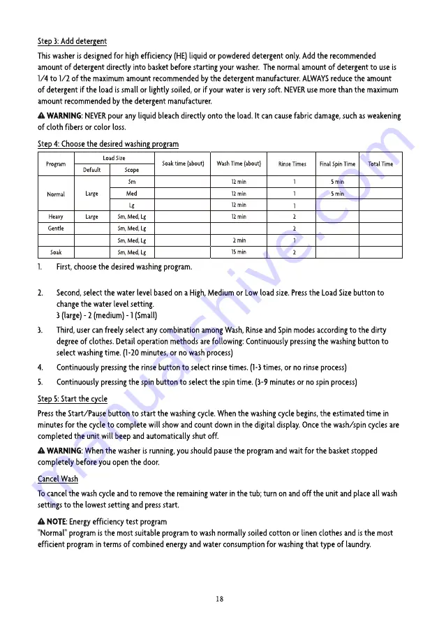 Magic Chef MCSTCW09W2 User Manual Download Page 18