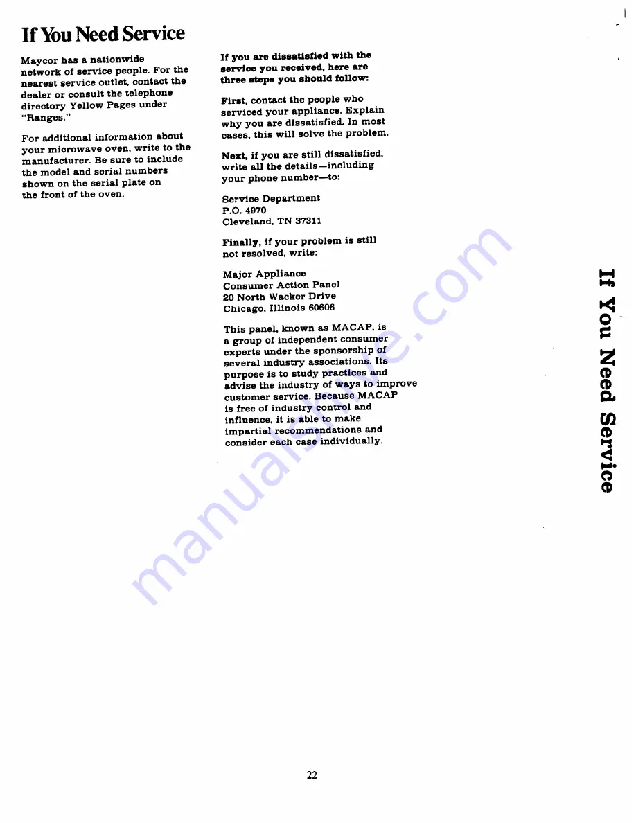 Magic Chief VM11B-8P Use & Care Manual Download Page 21