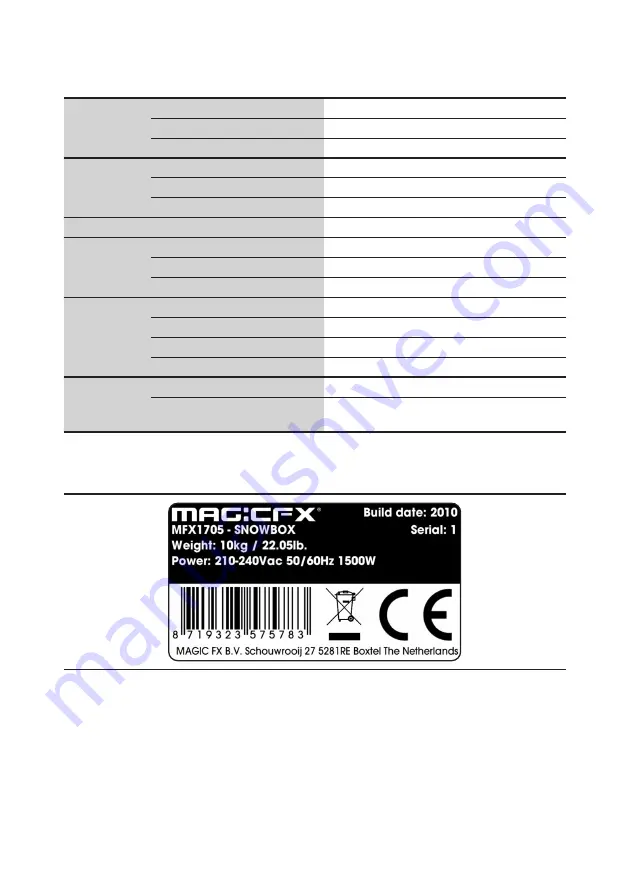 MAGIC FX Snowbox SNOW FX User And Installation Manual Download Page 7