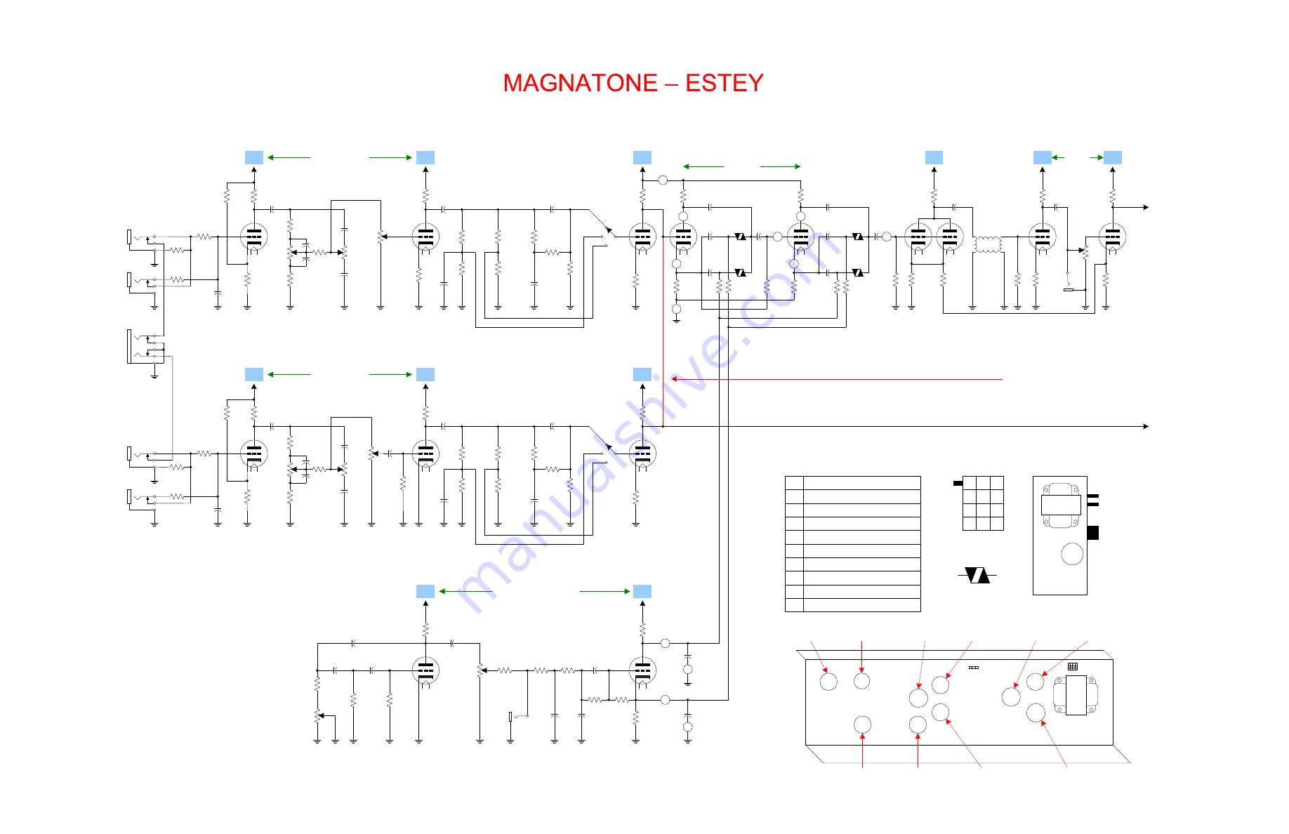 Magnatone ESTEY M-10 Wiring Diagram Download Page 1