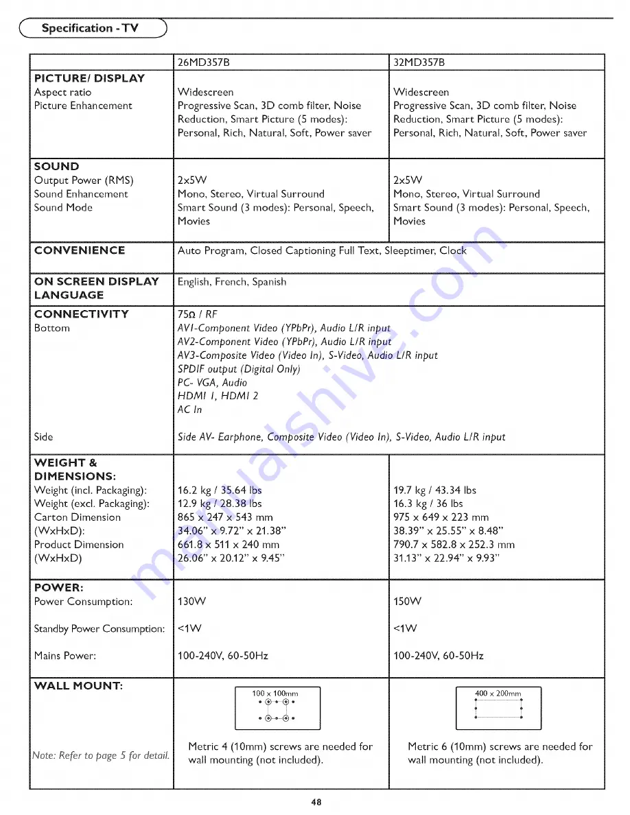 Magnavox 26HD357B User manual. Скачать руководство пользователя страница 55