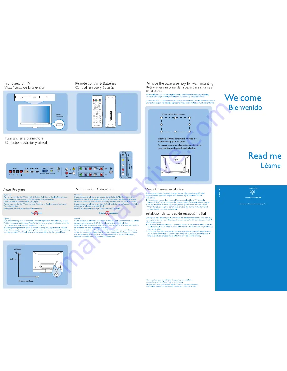 Magnavox 37MF437B - LCD TV - 1080p Install Manual Download Page 2