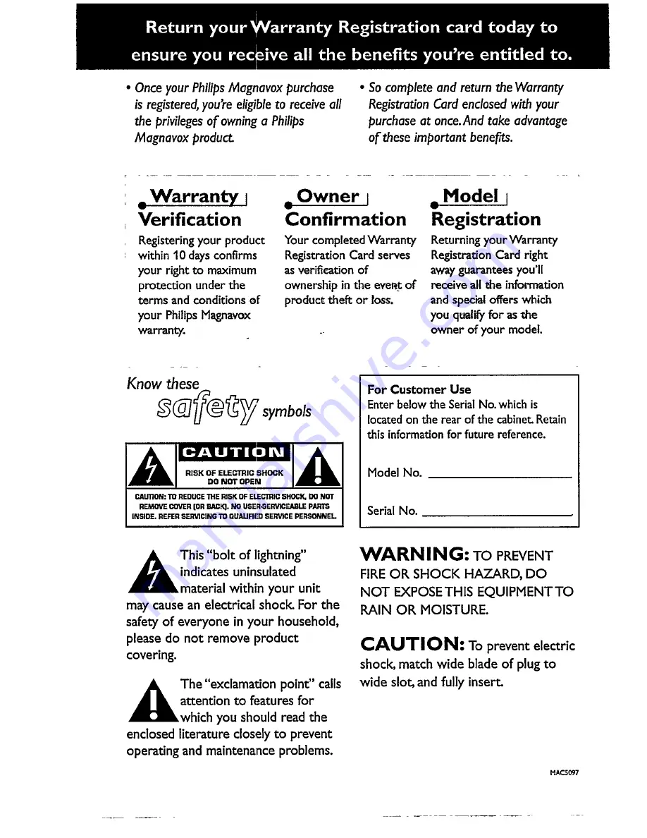 Magnavox AZ 1602 Owner'S Manual Download Page 2