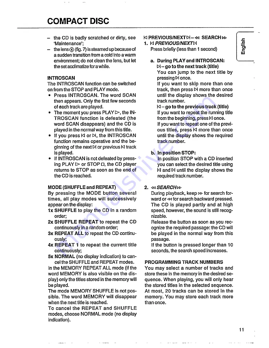 Magnavox AZ 9430 Operating Instructions Manual Download Page 11