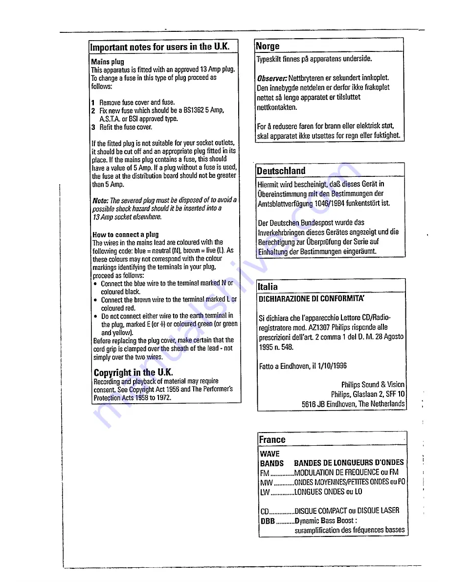 Magnavox AZ1307 - Portable Radio Cass Rec Gebruiksaanwijzing Download Page 2