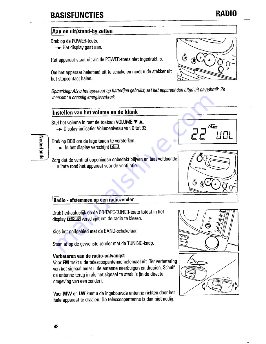 Magnavox AZ1307 - Portable Radio Cass Rec Gebruiksaanwijzing Download Page 8