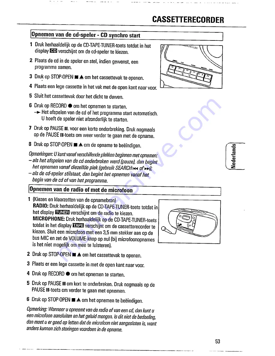 Magnavox AZ1307 - Portable Radio Cass Rec Скачать руководство пользователя страница 13