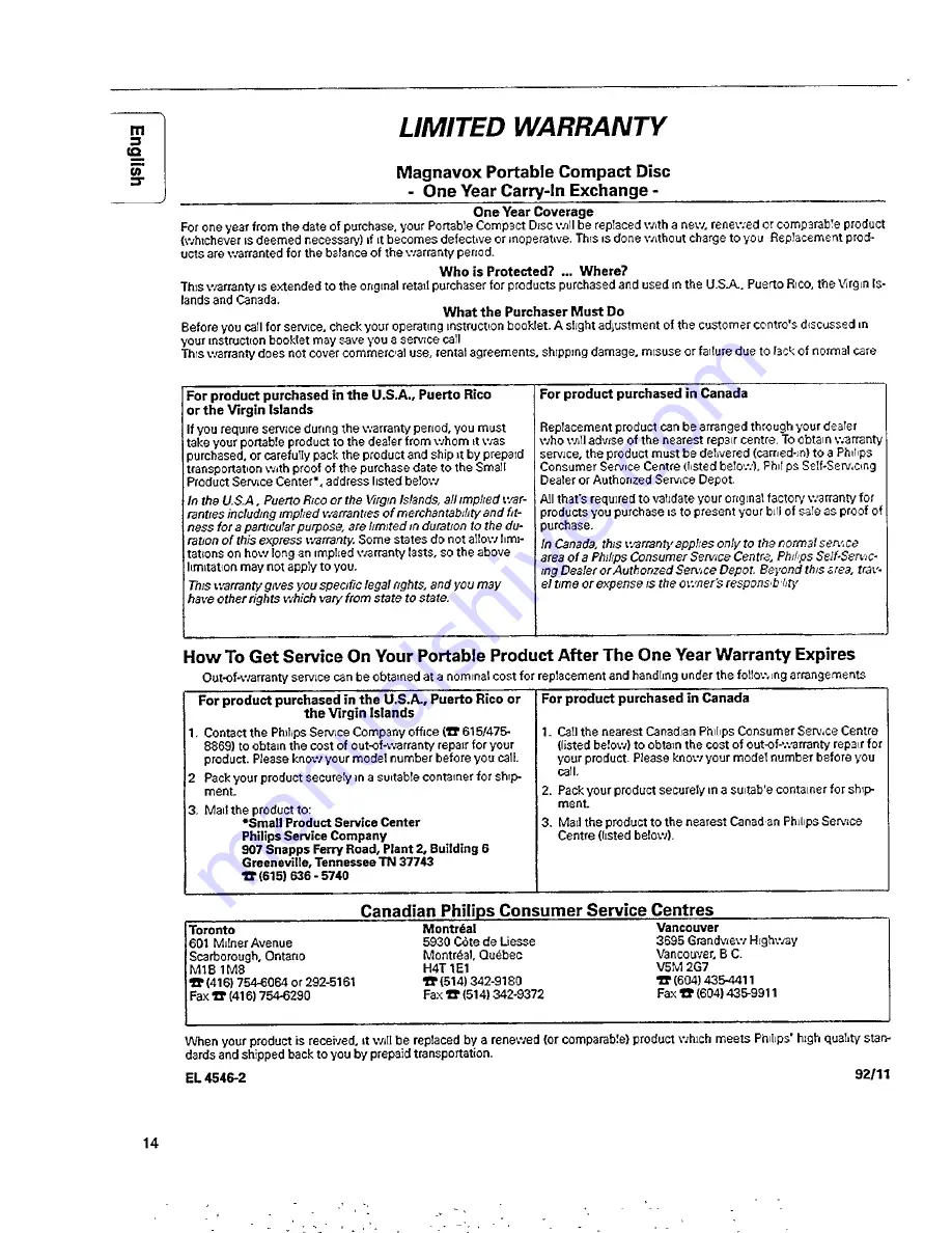 Magnavox AZ8140/05 User Manual Download Page 14