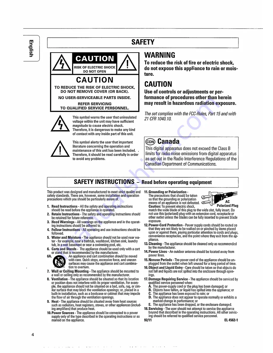 Magnavox AZ9340/05 User Manual Download Page 4