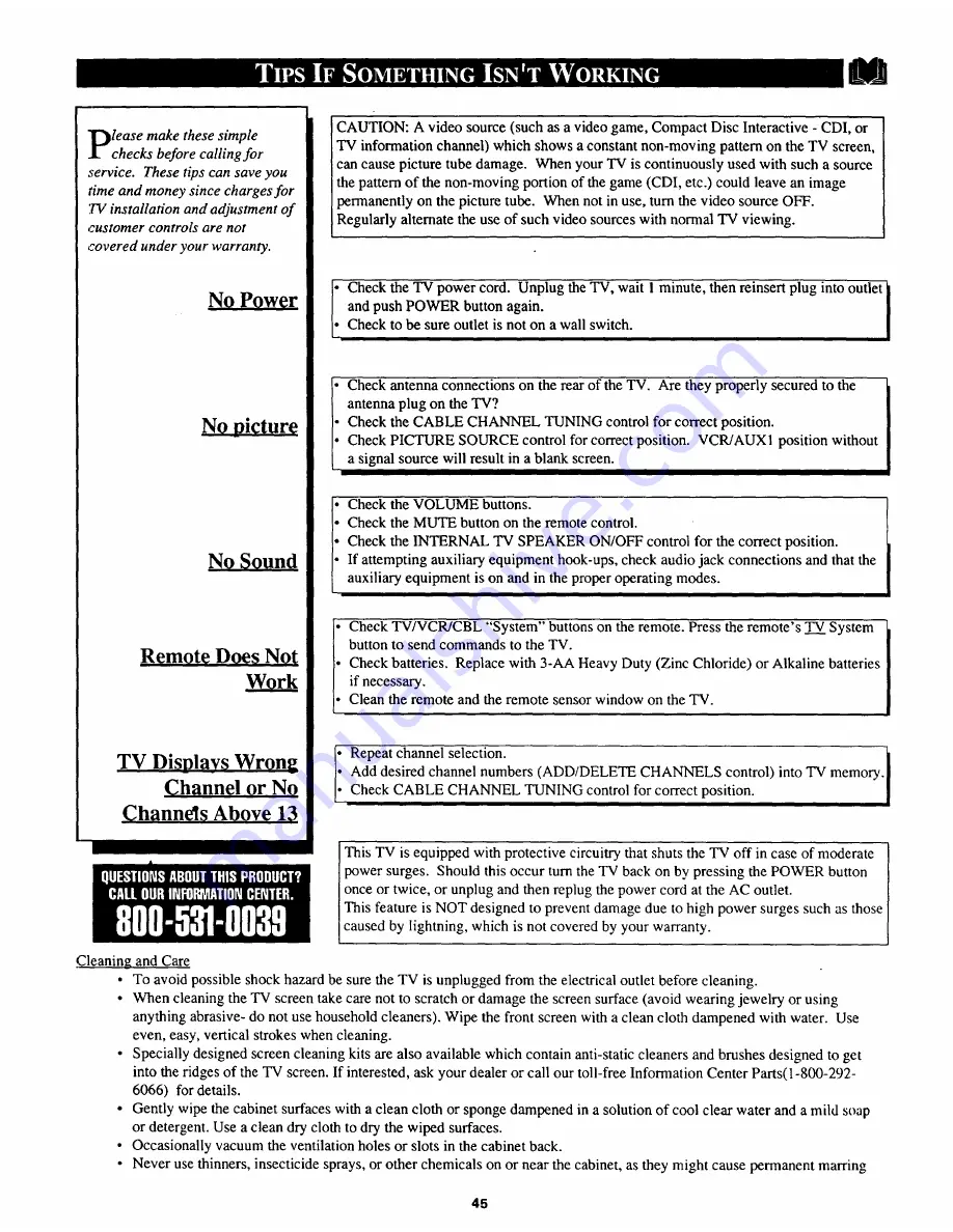 Magnavox FP5210 Owner'S Manual Download Page 45