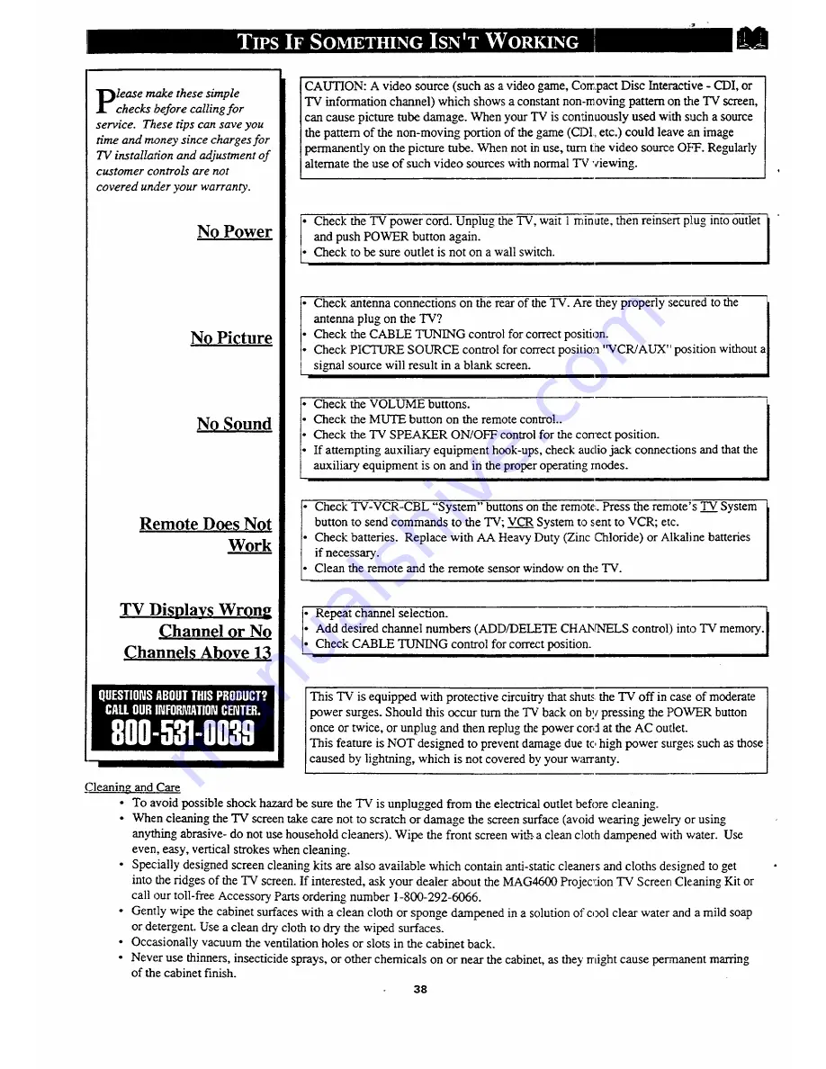 Magnavox FP5220W Owner'S Manual Download Page 38