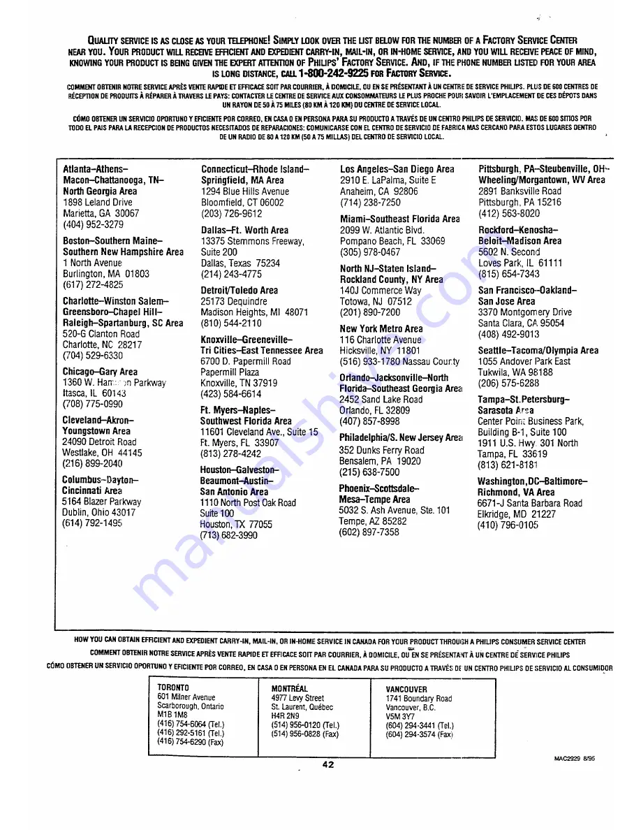 Magnavox FP5220W Owner'S Manual Download Page 42