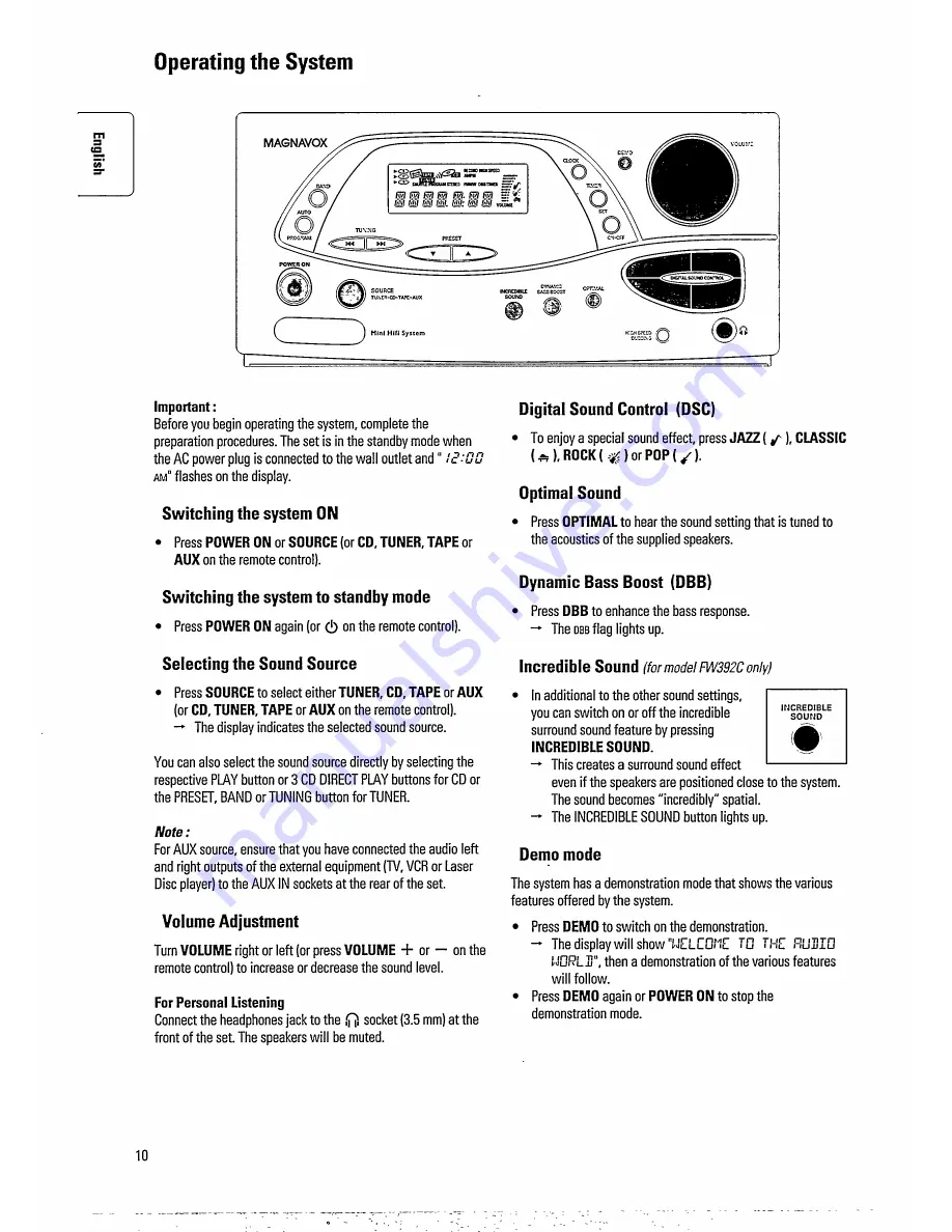 Magnavox FW391C Manual Download Page 12