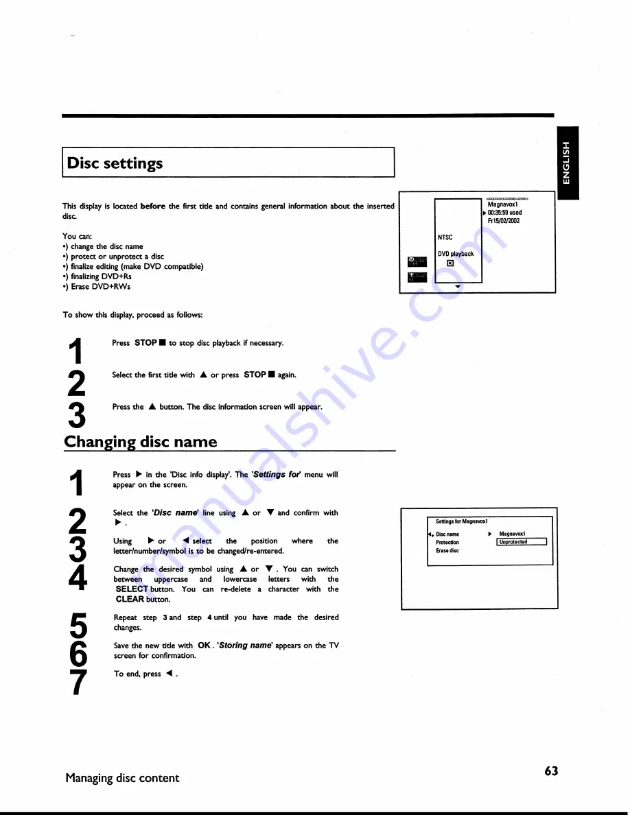 Magnavox MDV630R - DVD Recorder/Player Owner'S Manual Download Page 77