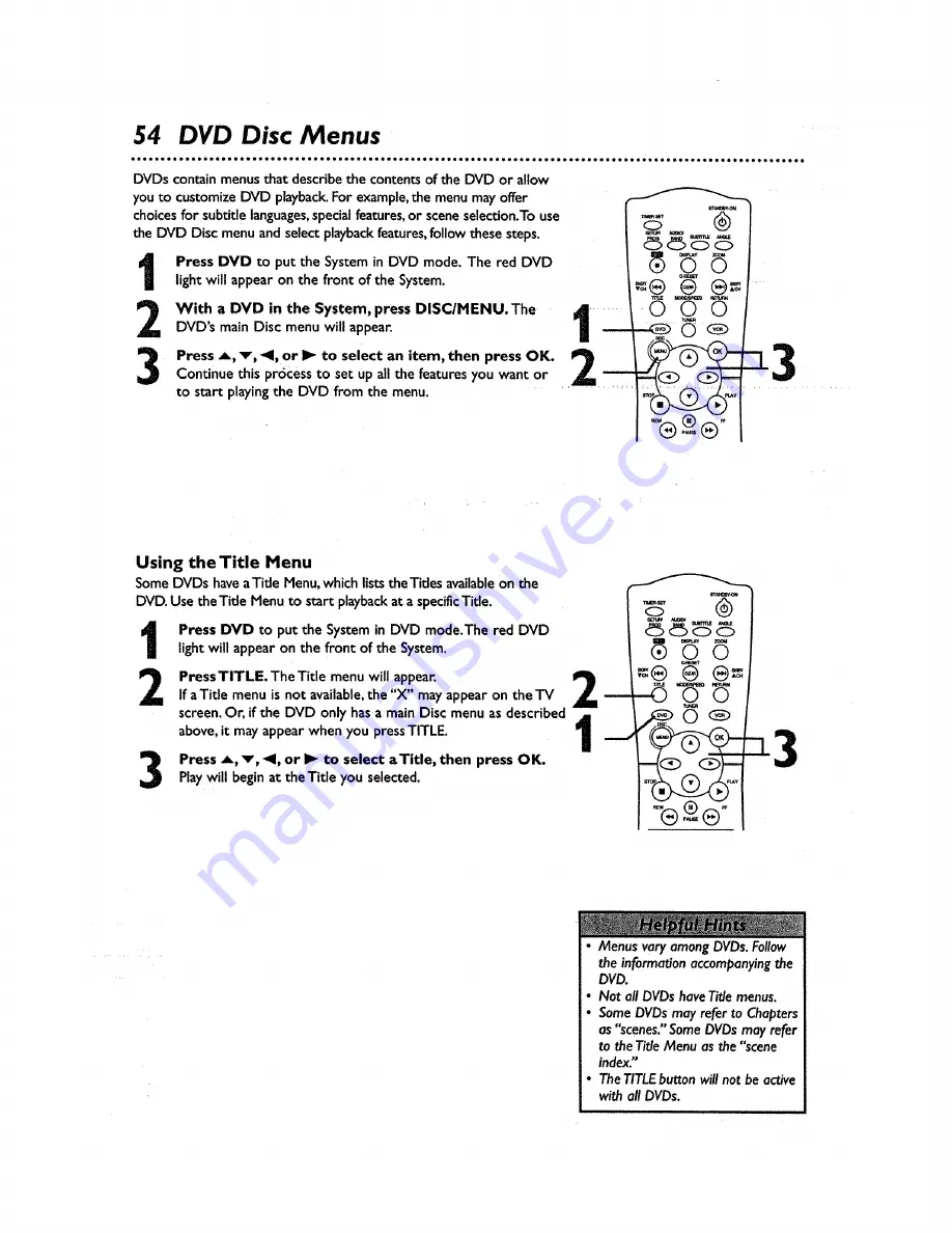 Magnavox MRD500VR - Dvd-video Player Owner'S Manual Download Page 54