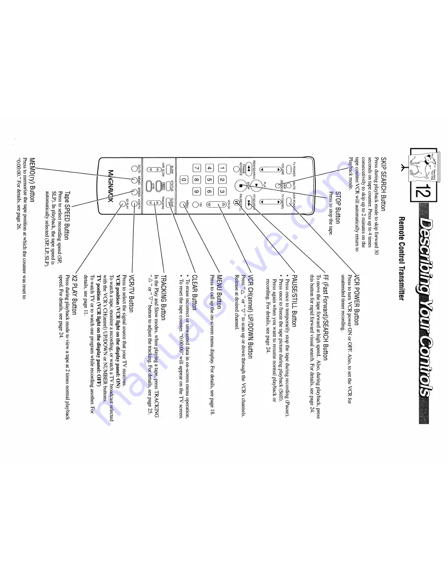 Magnavox VR9242 Скачать руководство пользователя страница 12