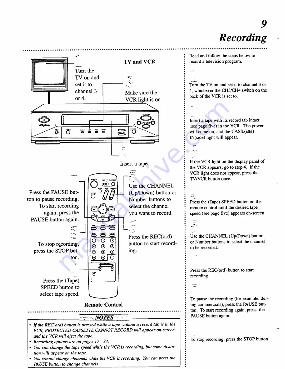 Magnavox VRT245AT Owner'S Manual Download Page 9