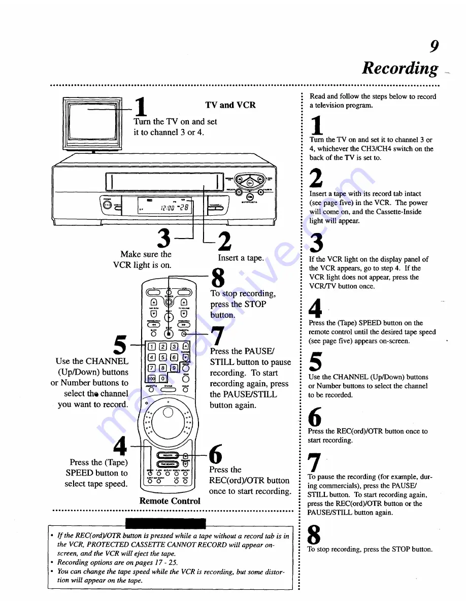 Magnavox VRT344 Owner'S Manual Download Page 9