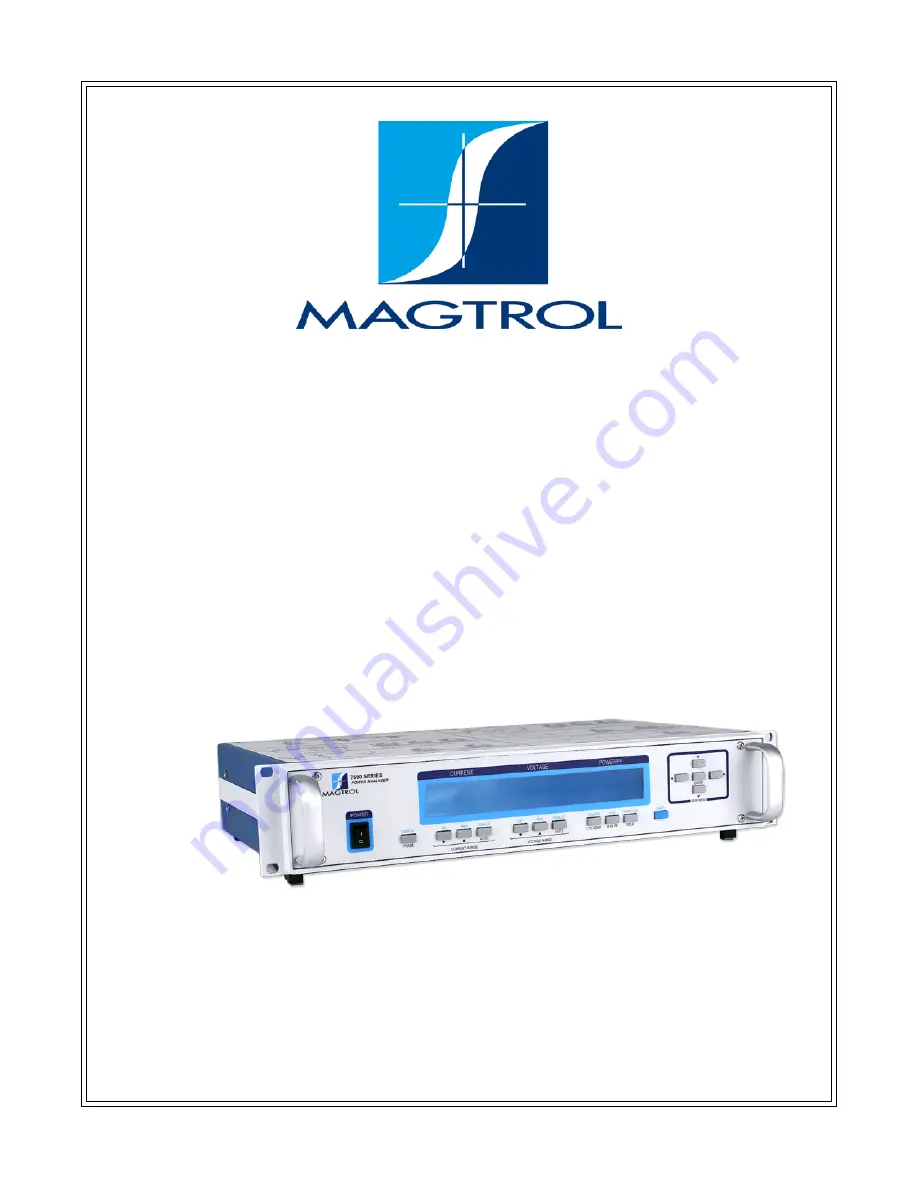 Magtrol 7500 SERIES User Manual Download Page 1