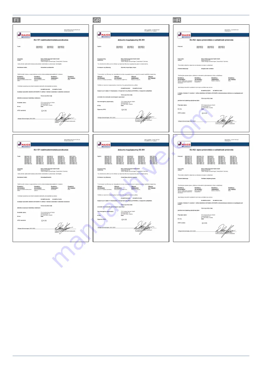 Maico DAQ Ex Series Original Installation And Operating Instructions Download Page 128