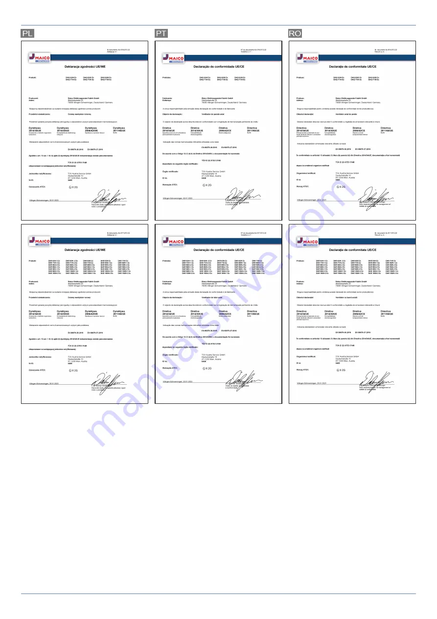 Maico DAQ Ex Series Original Installation And Operating Instructions Download Page 131