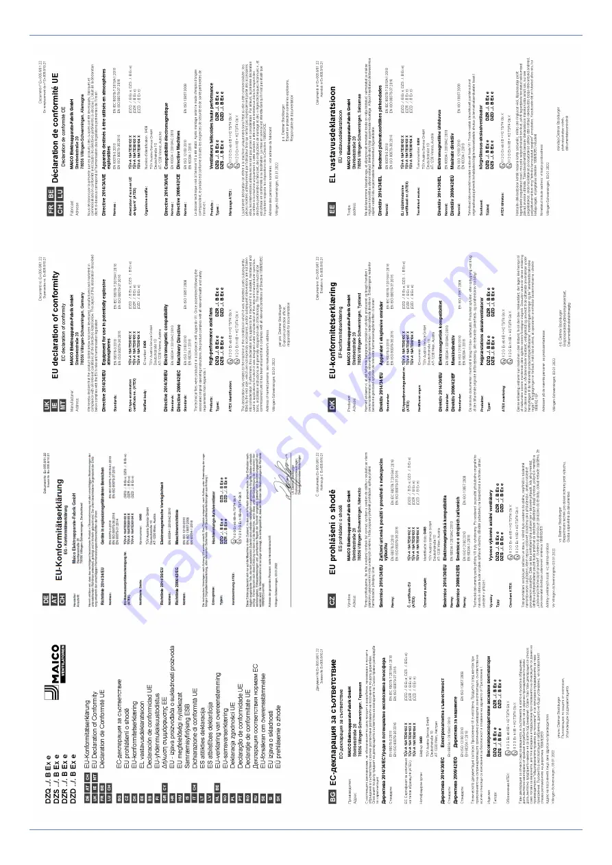 Maico DZD Ex e Series Installation And Operating Instructions Manual Download Page 129