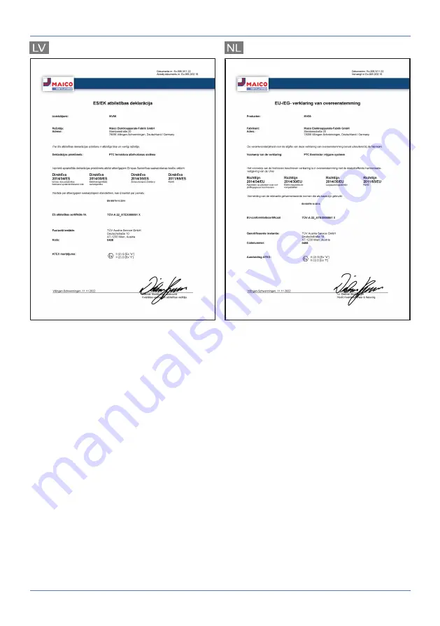 Maico MVS 6 Installation Instructions Manual Download Page 104