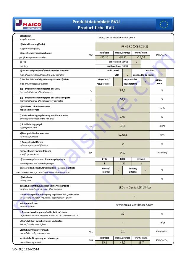 Maico PushPull PP 45 O Operating Instructions Manual Download Page 103