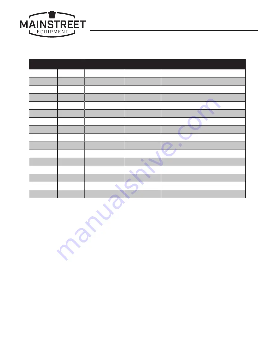 Mainstreet Equipment 541CG1L User Manual Download Page 14