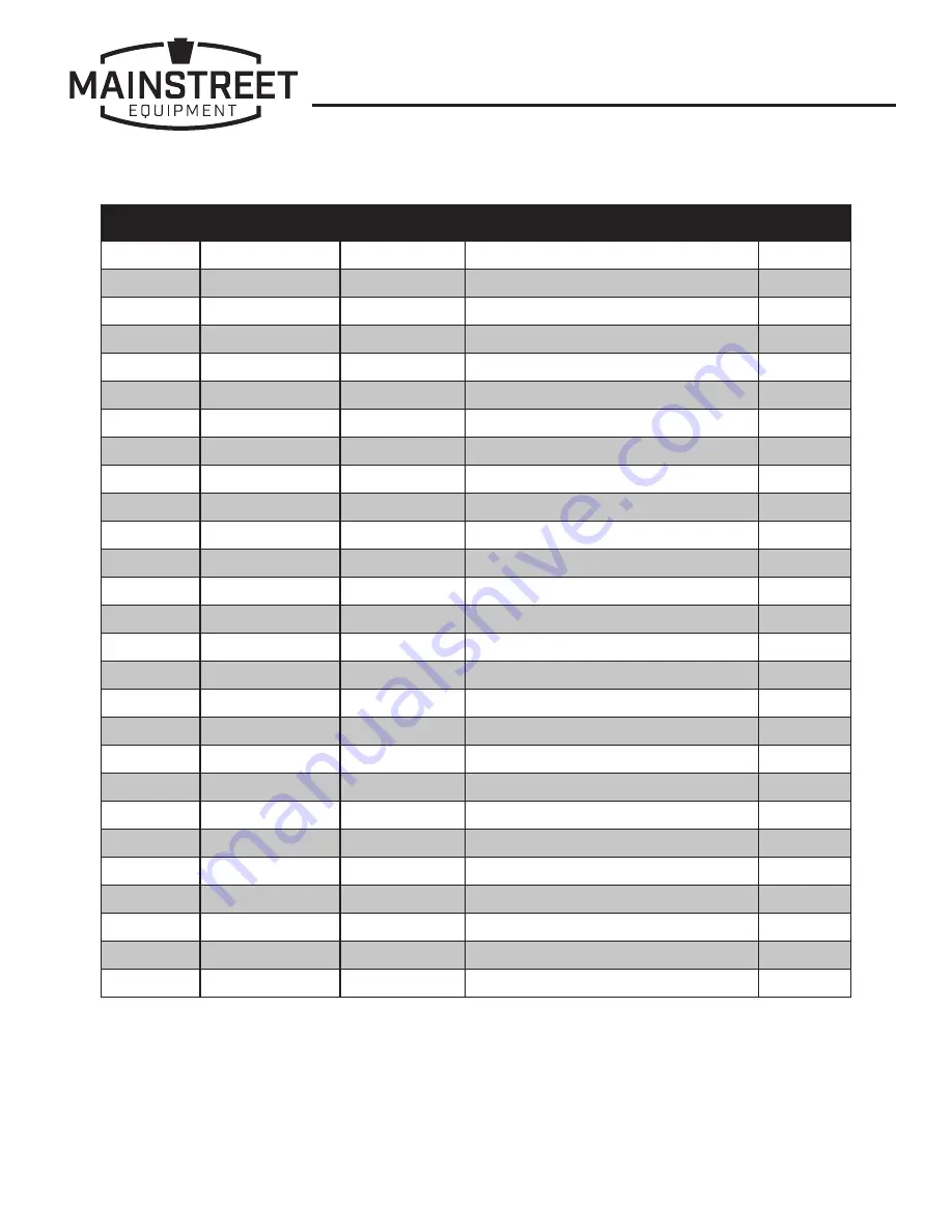 Mainstreet Equipment 541CG1L User Manual Download Page 20