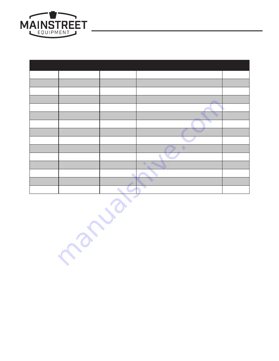 Mainstreet Equipment 541CG1N User Manual Download Page 22