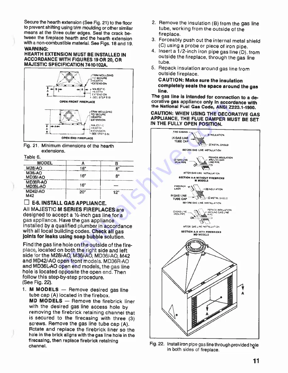 Majestic fireplaces D36R-A0 Installation Manual Download Page 11