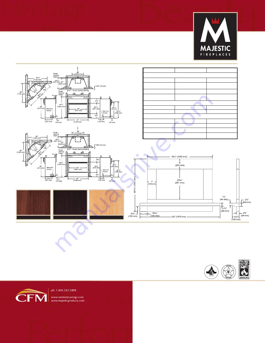 Majestic fireplaces HiStyle DVBR36RN Скачать руководство пользователя страница 2