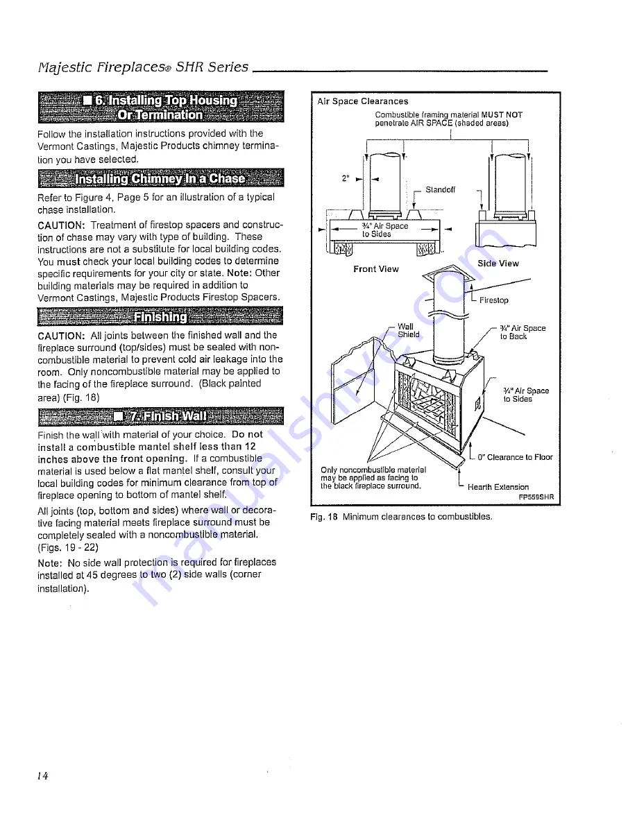 Majestic fireplaces SHR42 Homeowner'S Installation & Operating Manual Download Page 14