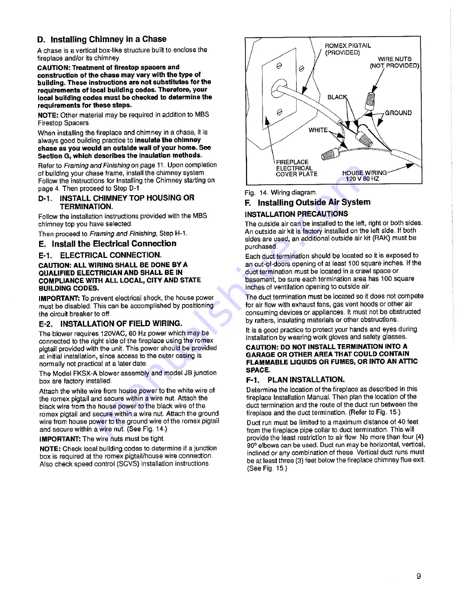 Majestic fireplaces WM36SX Installation Manual Download Page 9