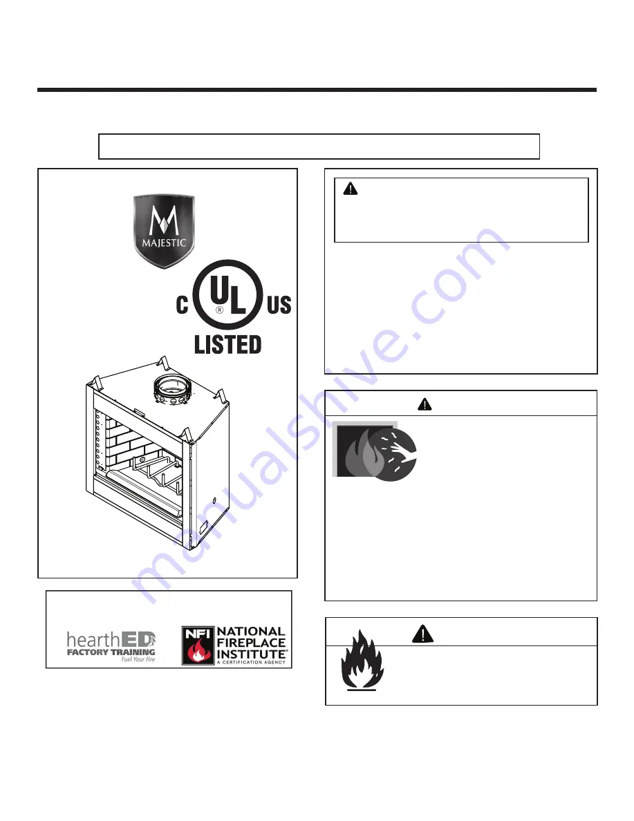 Majestic SA36R Owner'S Manual Download Page 1