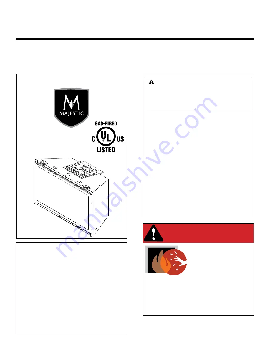 Majestic TRILLIANT30IN Owner'S Manual Download Page 1