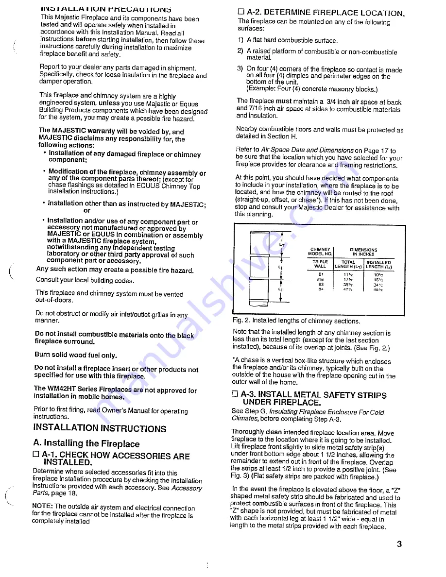 Majestic WM42HT-S Installation Manual Download Page 3