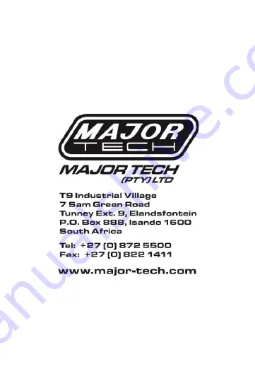 Major tech MTD73A Instruction Manual Download Page 20