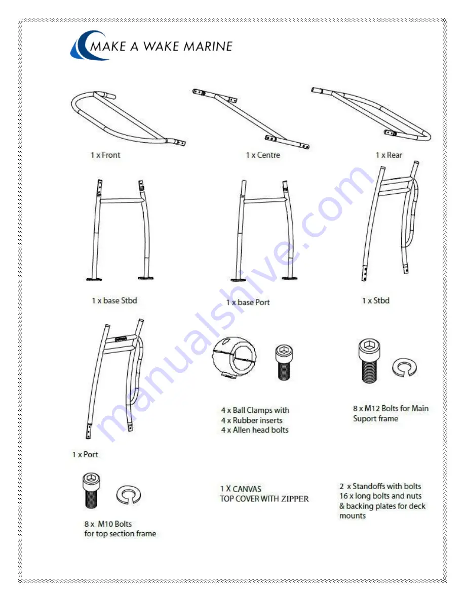 MAKE A WAKE MARINE Pro2 T-Top Скачать руководство пользователя страница 3