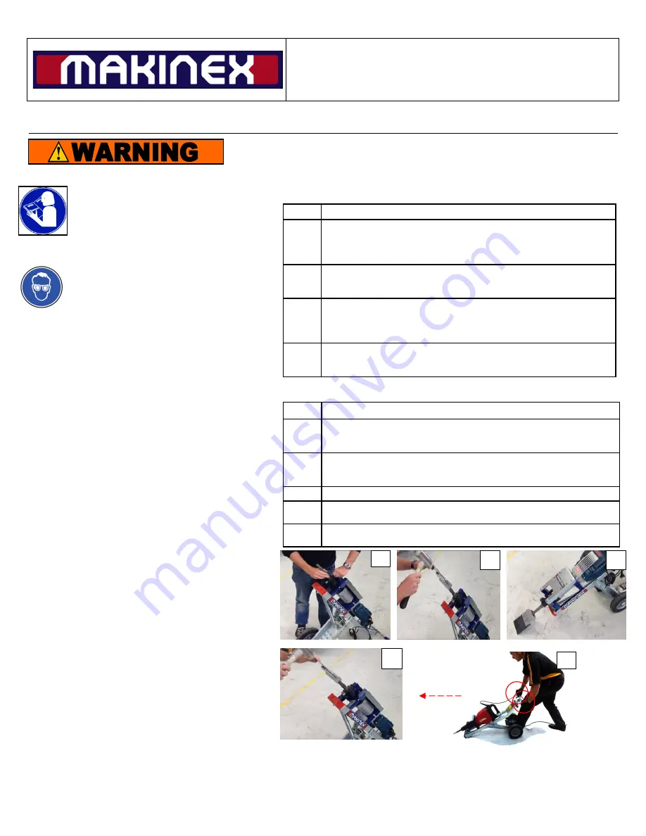 MAKINEX Jackhammer Trolley Operation And Safety Manual Download Page 1