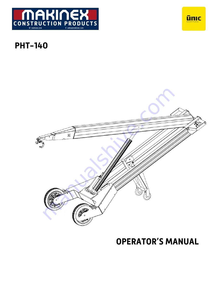 MAKINEX PHT-40 Operator'S Manual Download Page 1