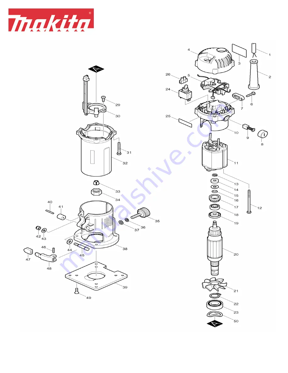 Makita 3707FC Parts Breakdown Download Page 1