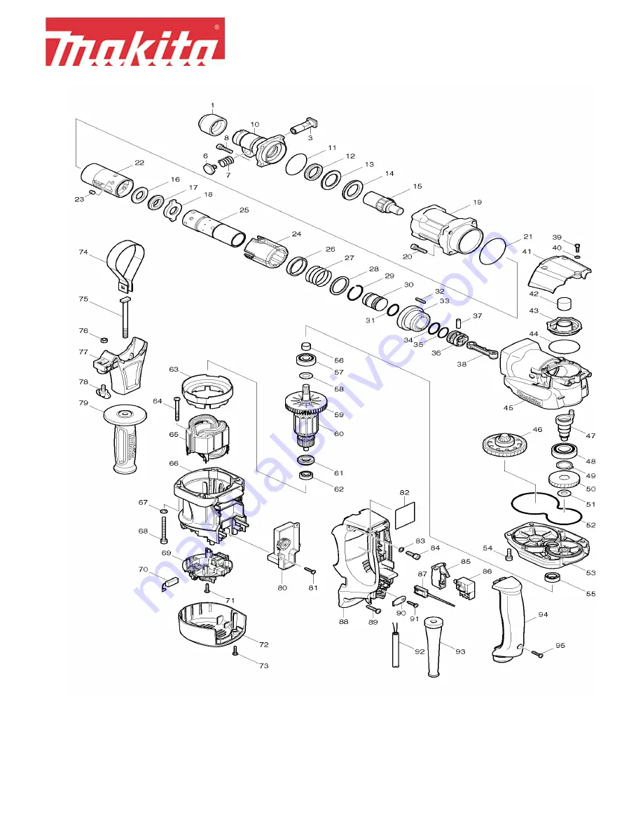 Makita HR4041C Parts Breakdown Download Page 1