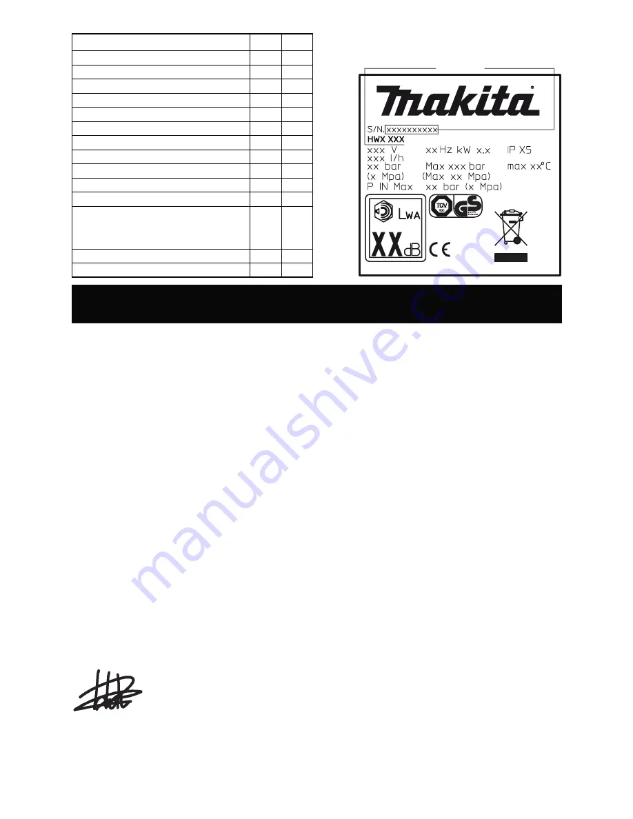 Makita HW 151 Manual Download Page 56