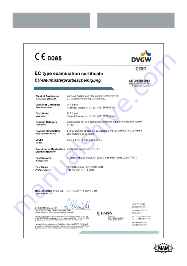 MAM MF3.1RG/C 120 Instructions For The Use And Maintenance Download Page 26