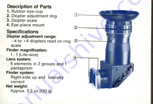 Mamiya Angle Finder Model 2 Instructions Manual Download Page 3