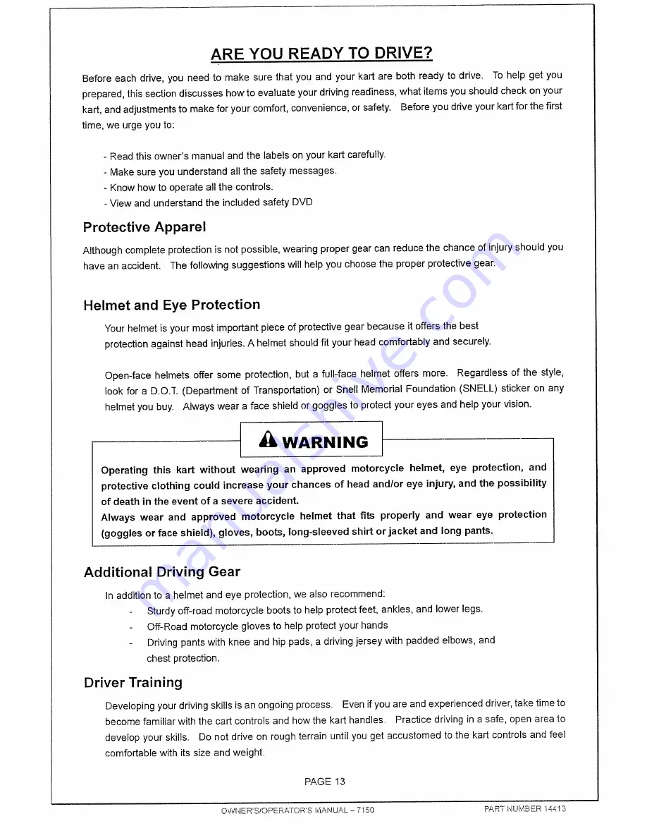 MANCO 7150 Owner'S/Operator'S Manual Download Page 14