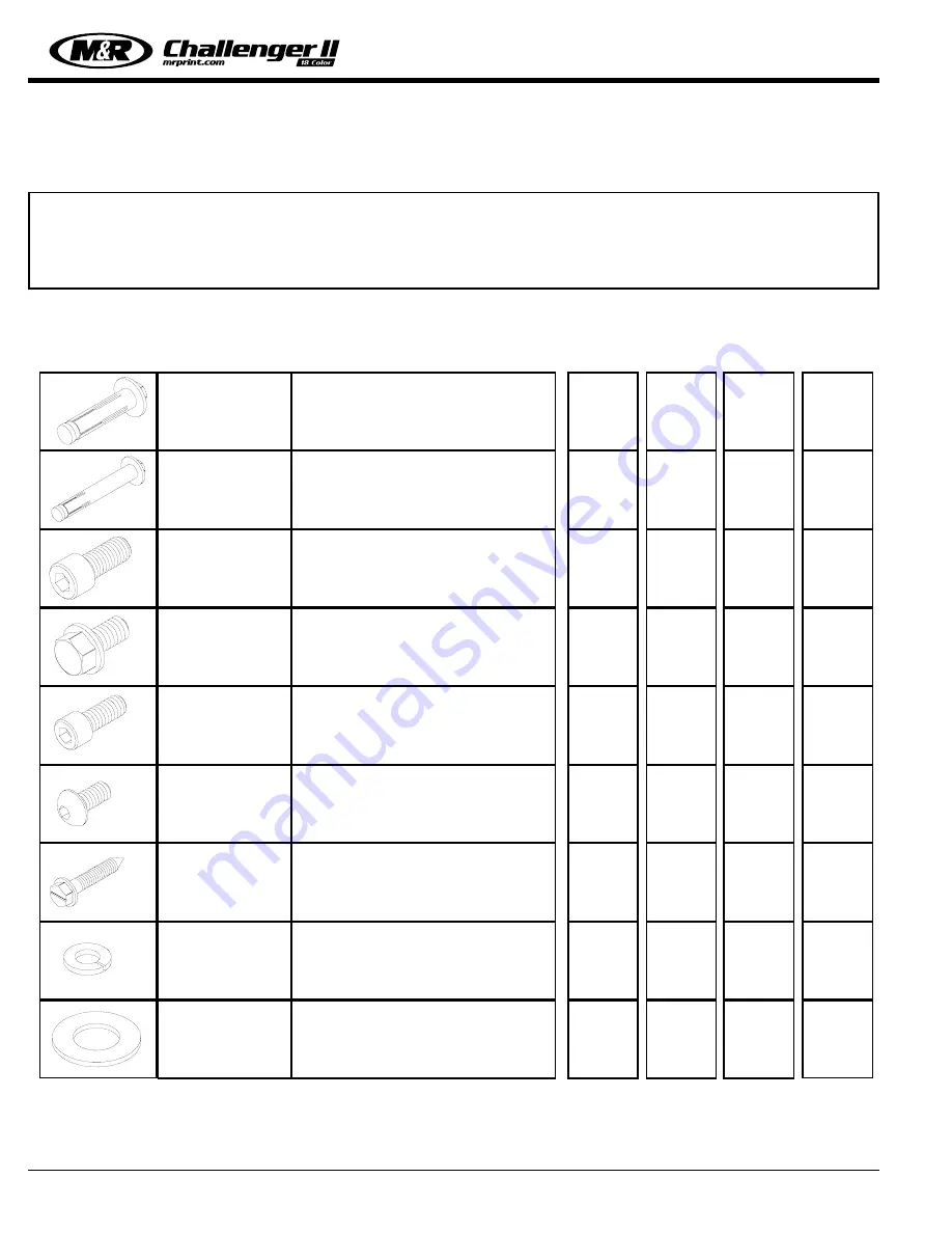 M&R CHALLENGER II Series Manual Download Page 22